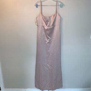 Vivian Dessy Diamond Pink Maxi Dress Spaghetti Strap 10